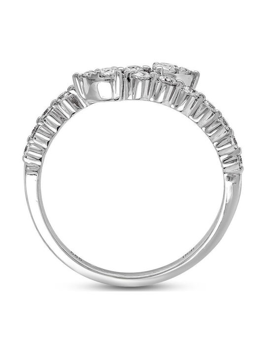 Diamond Group Γυναικείο Δαχτυλίδι Λευκόχρυσο 14Κ