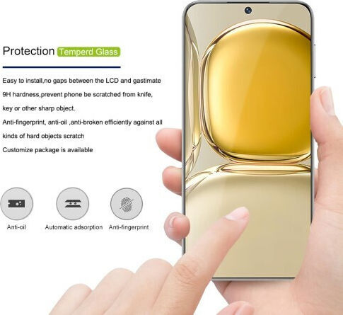 Mocolo Vollkleber Vollflächig gehärtetes Glas Schwarz (Huawei P50)