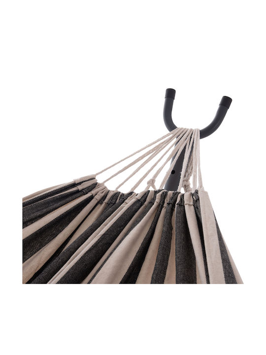 Single Hammock with Stand Gray 265x93cm