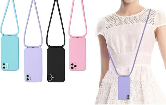 Sonique Carryhang Back Cover Silicone 0.5mm with Strap Black (Galaxy S22)