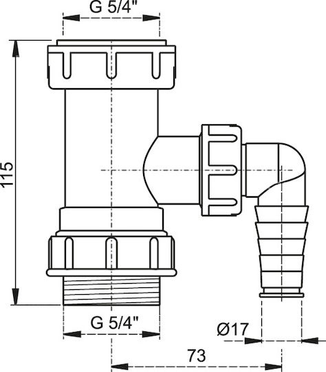 Alcaplasta Verschiedene Sanitärartikel Waschmaschinenabfluss Ecke 1+1/2" 1+1/4"