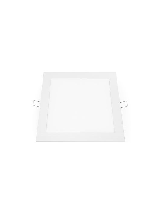 Aca Square Metallic Recessed Spot with Integrated LED and Cool White Light Silver 11.8x11.8cm. 1pcs