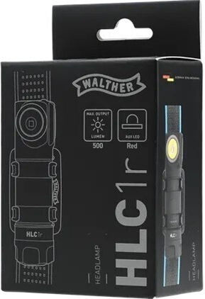 Walther Φακός Κεφαλής LED IPX6 με Μέγιστη Φωτεινότητα 500lm HLC1r