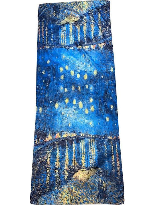 Damen Seiden Schal Blau