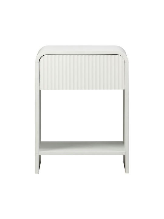 Bedside Table Zeplen Wooden White 40x40x53cm
