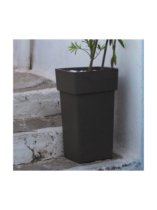 Viomes Linea Pot Plastic Grey - Ash 27x27x50cm.