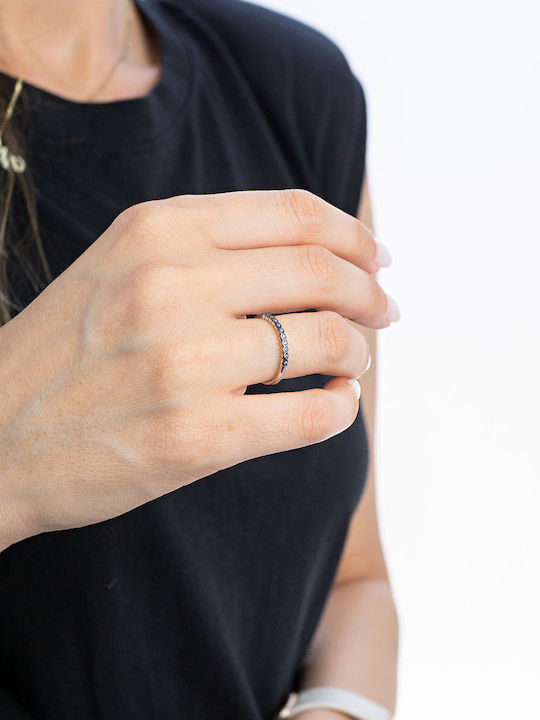 Kiriakos Gofas Damen Ring mit Steinen aus Weißgold 14K