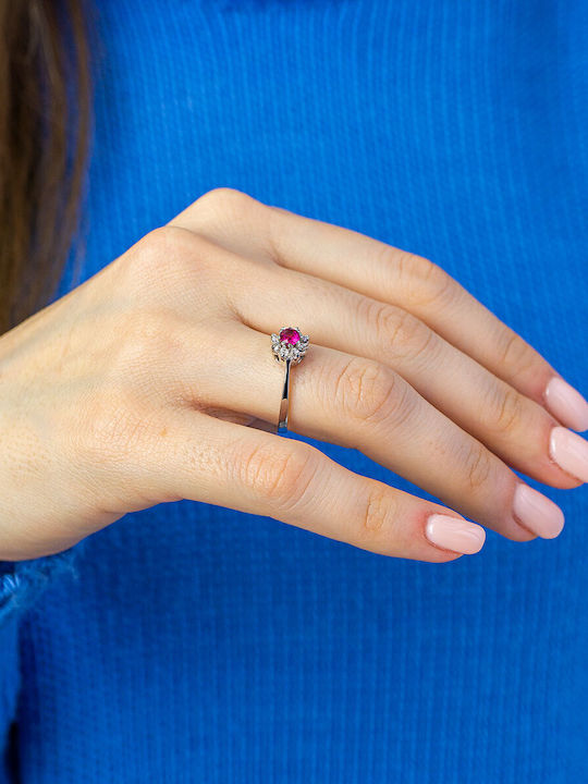 Kiriakos Gofas Damen Ring mit Steinen aus Weißgold 14K