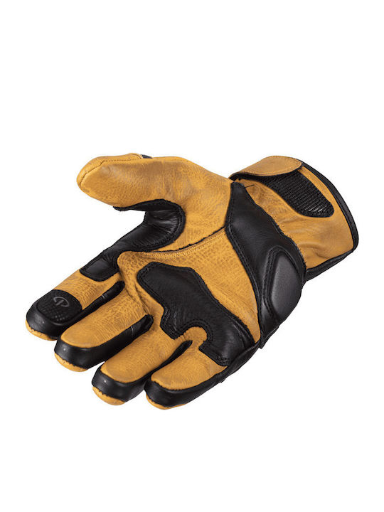 Winter Men's Motorcycle Gloves Leather Brown