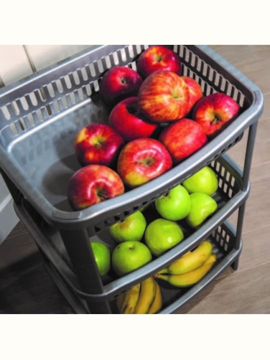 Viomes Plastic Kitchen Rack 3 Tiers Gray 41x31x57cm