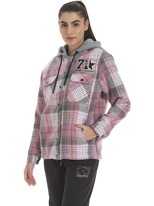 Women's Sweatshirt Jacket Hooded Pink