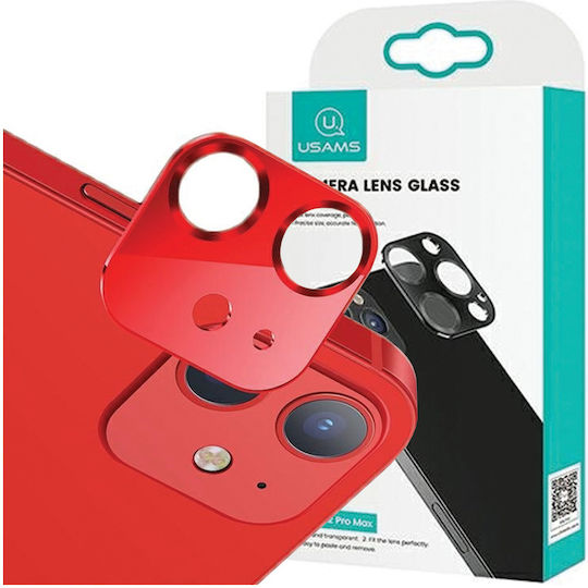 Usams Προστασία Κάμερας Tempered Glass Metal Red για το iPhone 12