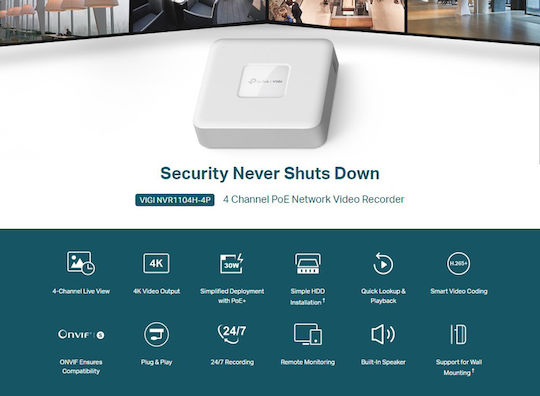 TP-LINK DVR NVR VIGINVR1104H-4P