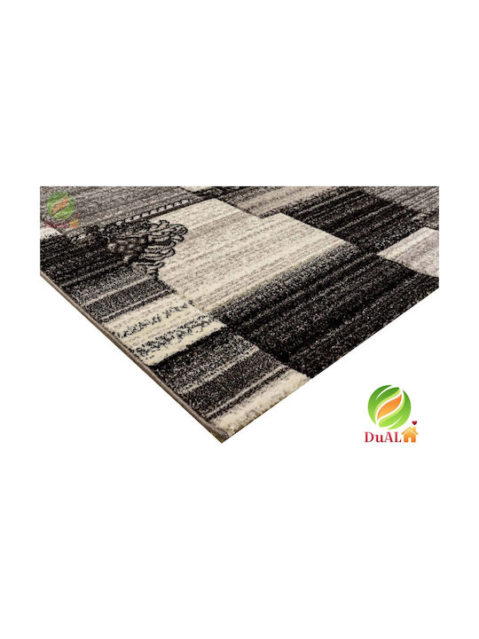 Rutschfest Teppich Rechteckig Synthetisch,Polyester/Cotton/Leather Gray
