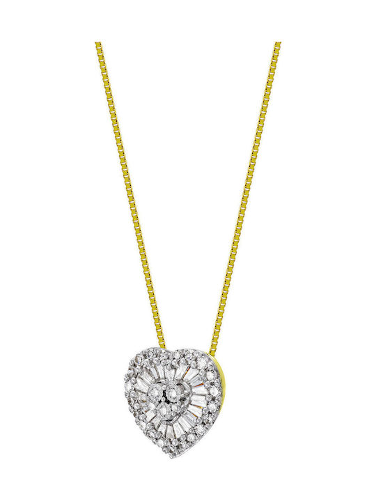 Kiriakos Gofas Halskette mit Design Herz aus Gold 18k