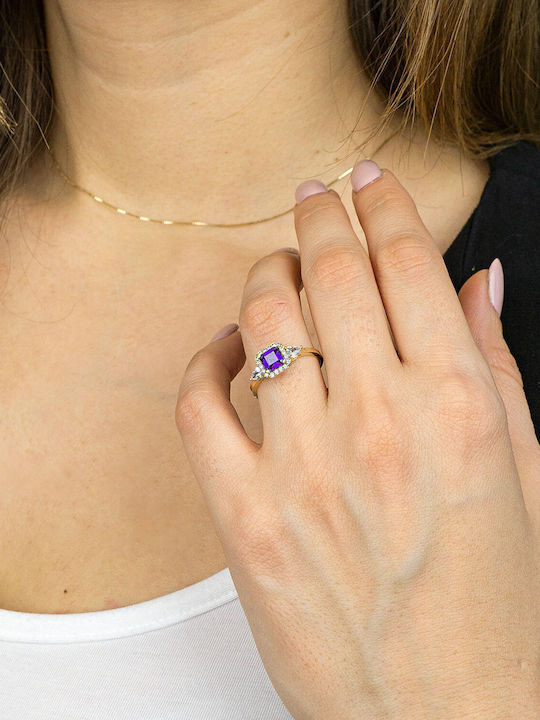 Kiriakos Gofas Damen Ring mit Steinen aus Gold 14K