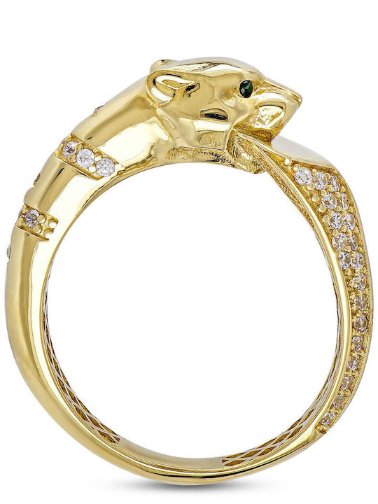 Kiriakos Gofas Ring with Stones made of Gold 14K