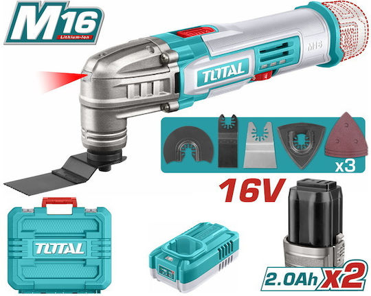 Total Electric Oscillating Multi Tool 16V 2x2Ah with Speed Control