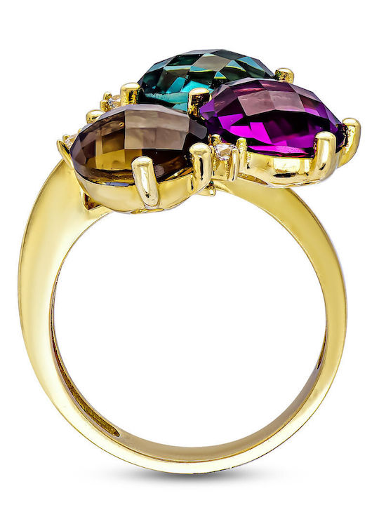 Kiriakos Gofas Damen Ring mit Steinen aus Gold 14K