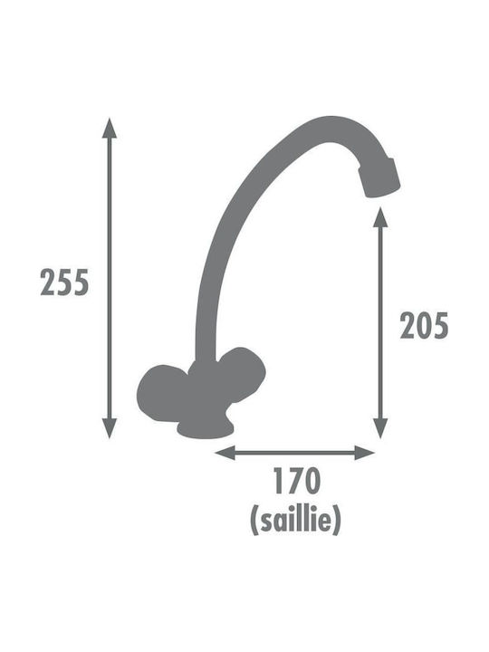 Rousseau Küchenarmatur Zähler Schwarz