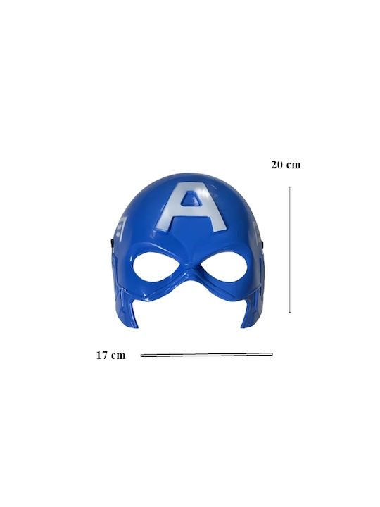 Plastic Captain America Mask 20x17 Blue Carnival Universal