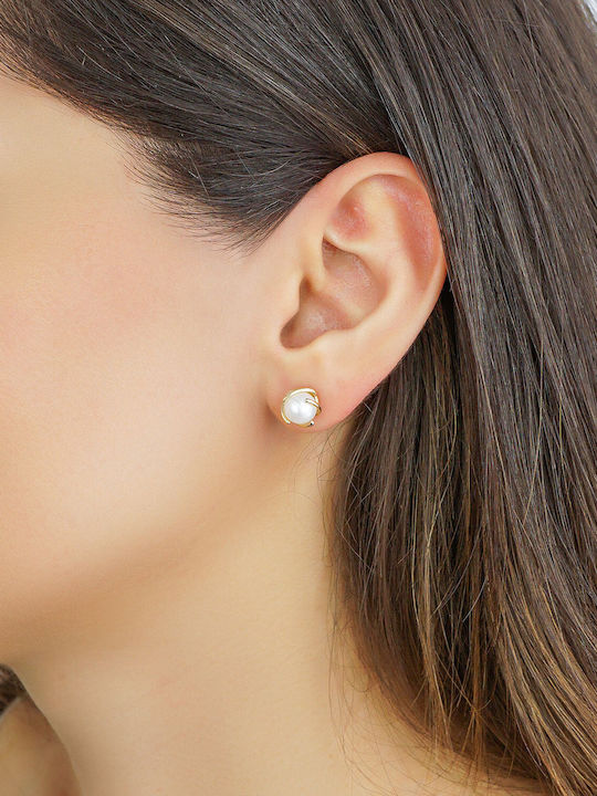 Kiriakos Gofas Set with Necklace & Earrings from Gold 14K with Stones and Pearls