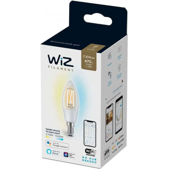 Philips Smart Lampe LED 40W für Fassung E14 und Form C35 Einstellbar Weiß 470lm