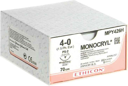 Етикон Monocryl абсорбиращ шев 1/2 31mm 70cm W3441