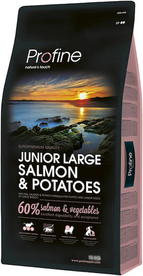 Profine Junior 12kg Dry Food with Few Grains for Large Breed Puppies with Salmon, Potatoes and Vegetables