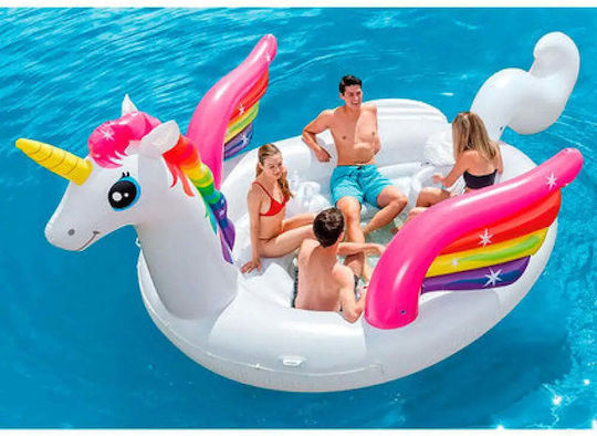 Intex Надуваем Матрак За Плаж Еднорог За 4 Човека С Дръжки Бял 503x335см