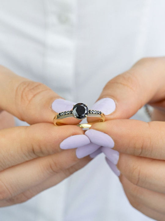 Kiriakos Gofas Μονόπετρο από Χρυσό 14K
