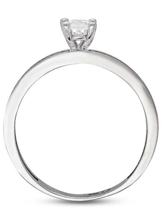 Kiriakos Gofas Single Stone Ring Made of 14K White Gold Kiriakos Gofas Single Stone Ring Made of 14K White Gold