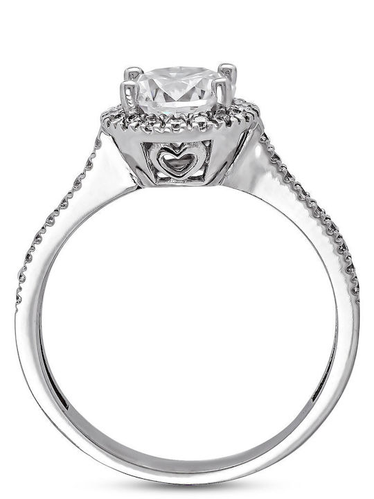 Kiriakos Gofas Single Stone Ring Made of 14K White Gold Kiriakos Gofas Single Stone Ring Made of 14K White Gold