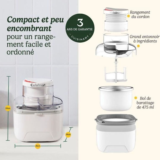 Cuisinart Машина За Сладолед 475мл Бяла