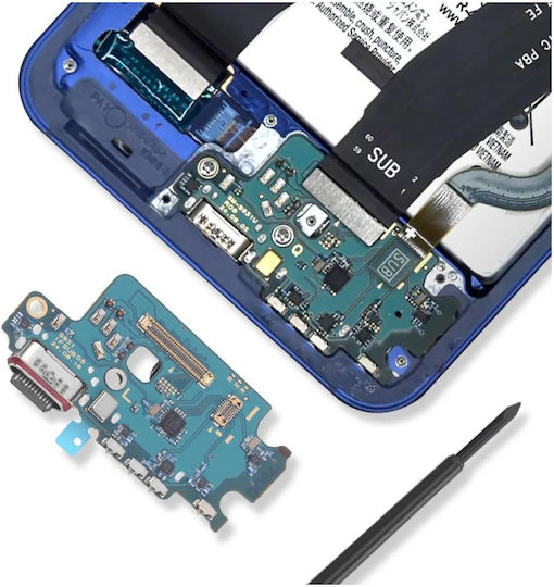 Clappio Conector De Încărcare Usb-c Samsung Galaxy S25 Cititor Sim Albastru