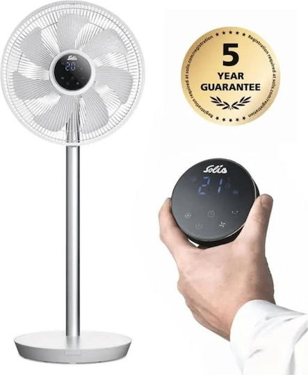 Solis Ventilator Pe Piedestal 25W Diametru 30cm Cu Telecomandă Alb