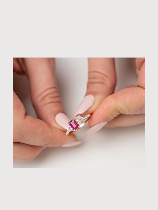 Kiriakos Gofas Damen Ring mit Diamant aus Roségold 18K