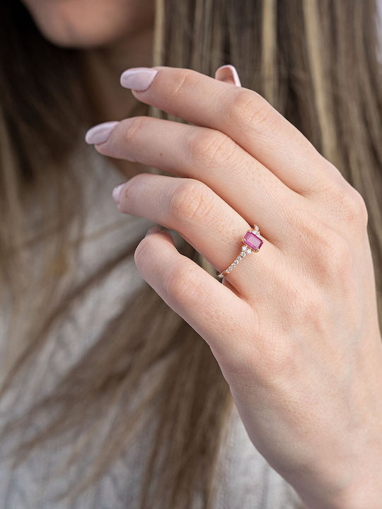 Kiriakos Gofas Damen Ring mit Diamant aus Roségold 18K