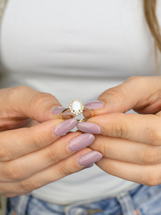 Kiriakos Gofas Damen Ring mit Steinen aus Gold 14K