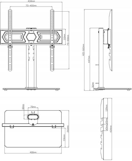 Stell Accessories Sho 4800 Tabletop TV Mount Black