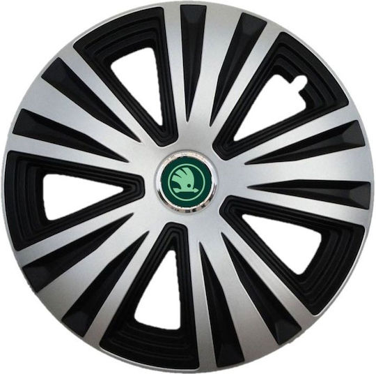 Set 4 Wheel Covers Suitable 16 Inch Rims Skoda New Verde Glory Mix Model