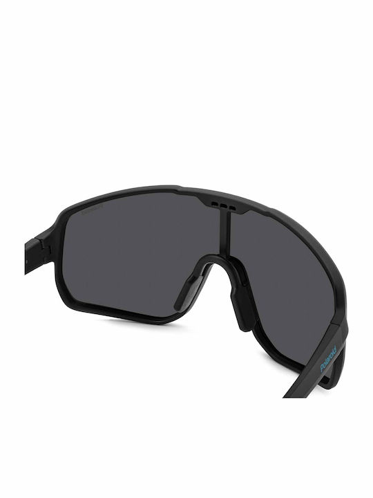 Polaroid Men's Sunglasses with Black Horn-Rimmed Frame and Blue Mirror Lens PLD7060/S 003/5X