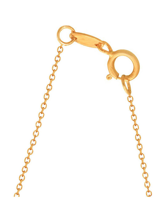 Abadianakis Necklace with design Heart from Gold 9 K