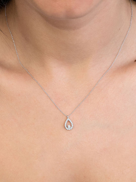Kiriakos Gofas Charm Solitärring aus Weißgold 14K