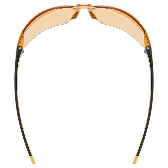 Uvex Cycling Glasses with Orange Frame & Dark Lenses