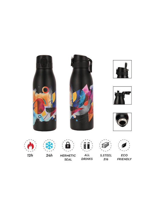 AlpinPro Fellow Print Παγούρι Πλαστικό 600ml Μαύρο
