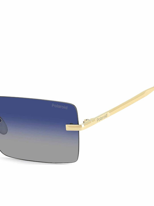 Polaroid Men's Sunglasses with Gold Metal Frame and Blue Polarized Lens PLD6245/S LKS/Z7