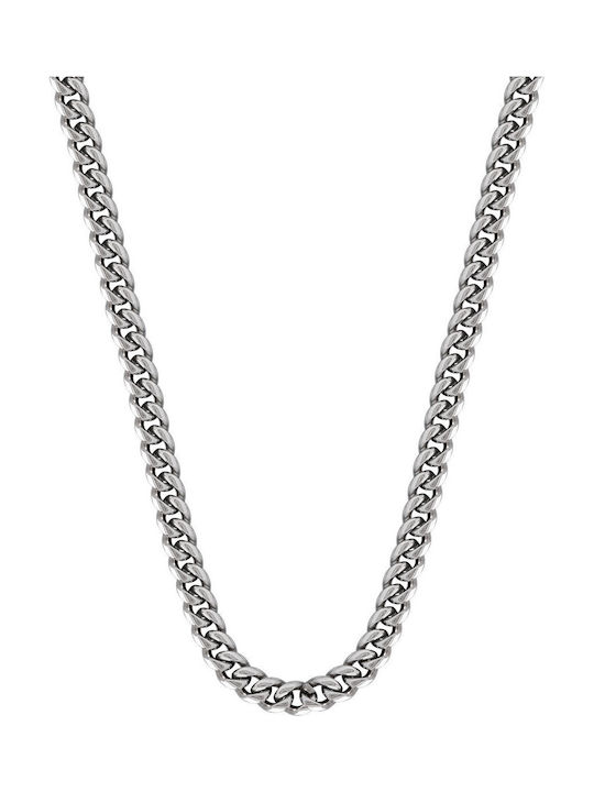 Kiriakos Gofas Chain Neck made of Steel Wide Thickness 10.4mm and Length 60cm