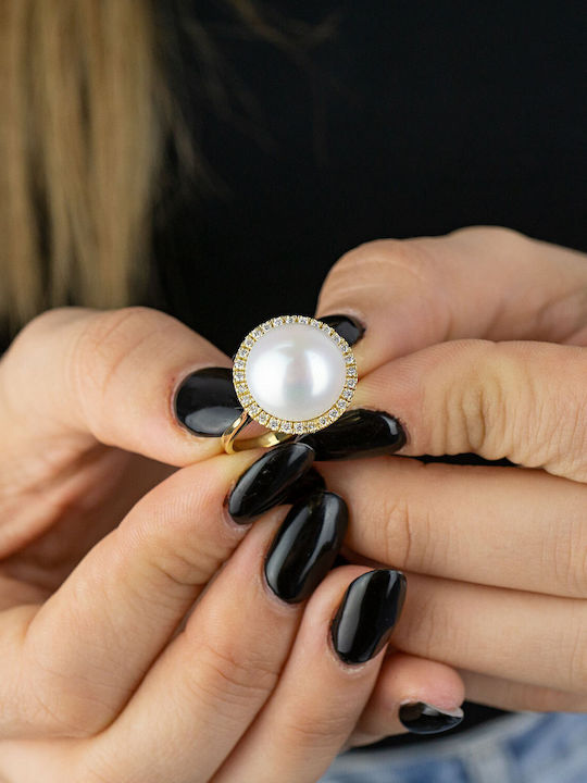 Kiriakos Gofas Single Stone from Gold 18K with Diamond