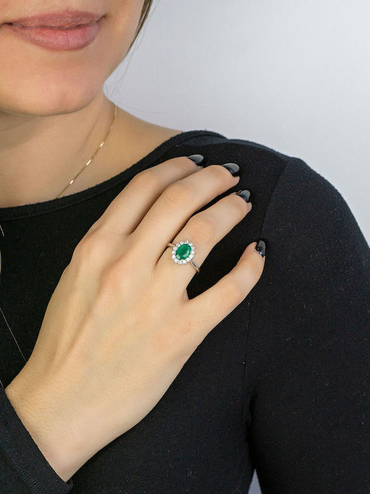 Kiriakos Gofas Единичен камък от Бяло злато 18K с Диамант